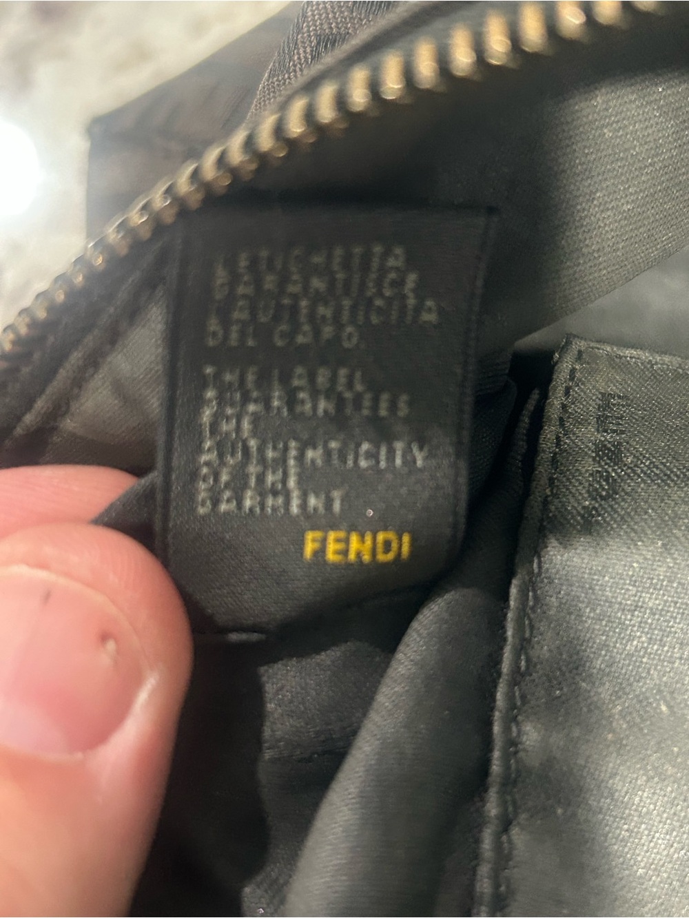 VTG Fendi Zucchino FF Monogram Logo Mini Pochette Shoulder Bag Black-Grey - Picture 13 of 16